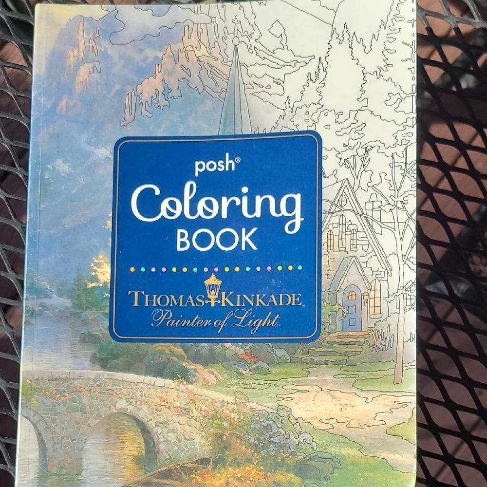 Adult Coloring Book Featuring Thomas Kinkade original paintings